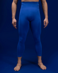 Male dancer wearing male dancewear royal blue tights